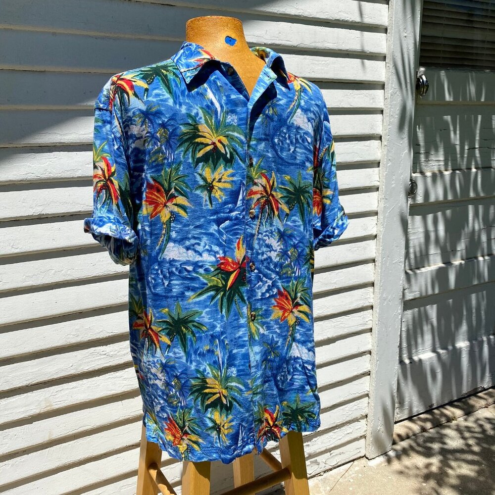 90s Colorful Hawaiian Shirt size Large